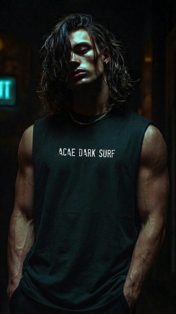 Dark Surf French Terry Boxy Tank Top RT0003