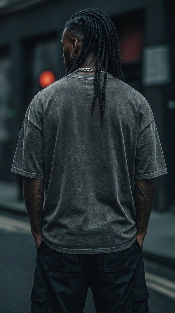 Dark Surf Raw Edge Snow Washed Boxy T-Shirt RT0014