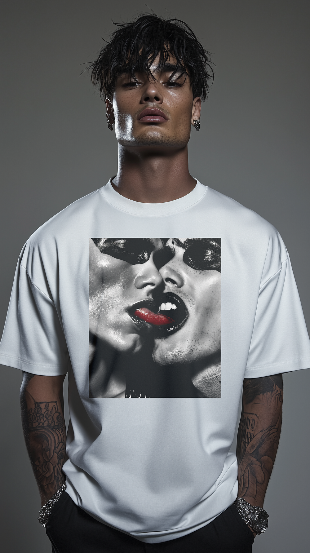 REBEL HOMME 2 WHITE Oversized Boxy Tee – Bold Streetwear with Relaxed Comfort