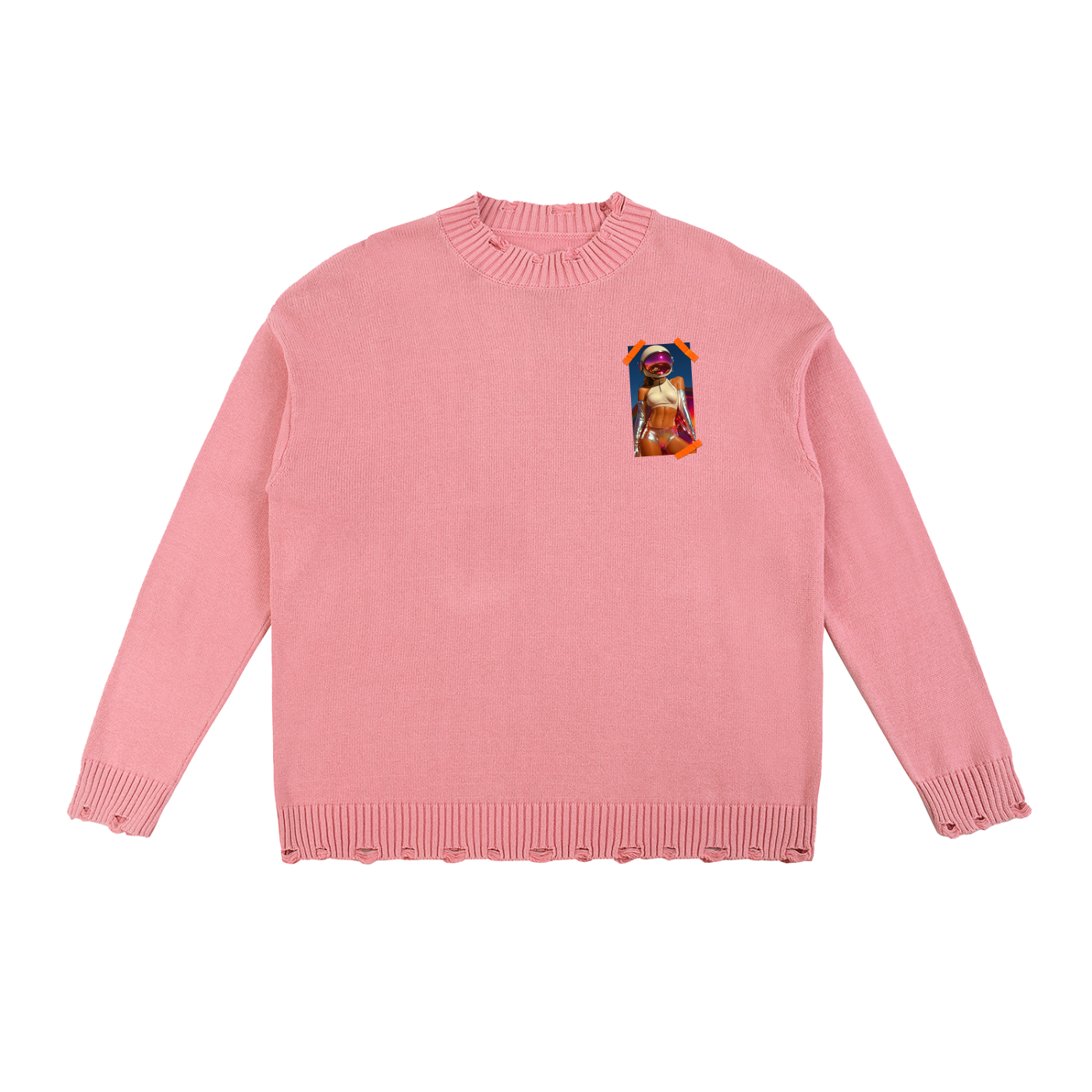 Vintage Washed Hand-Frayed Sweater