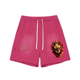 ACAE Mens Sun Fade Raw Edge Cotton Shorts ACAE002 -  Pink