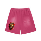 ACAE Mens Sun Fade Raw Edge Cotton Shorts ACAE002 -  Pink