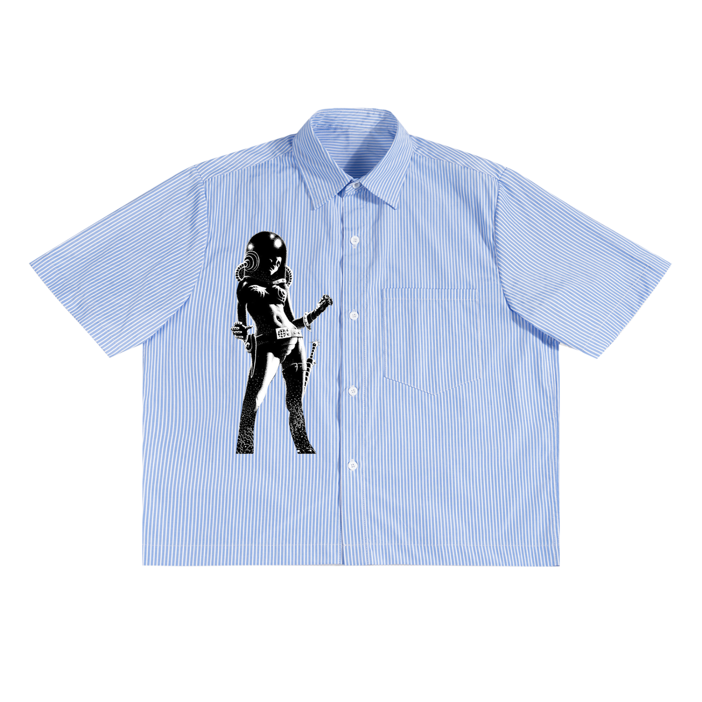 Oversized Vertical Stripe Boxy Shirt