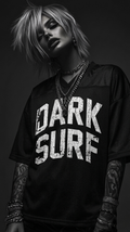 Women's Dark Surf Oversized Mesh V-Neck Soccer Jersey RT0083