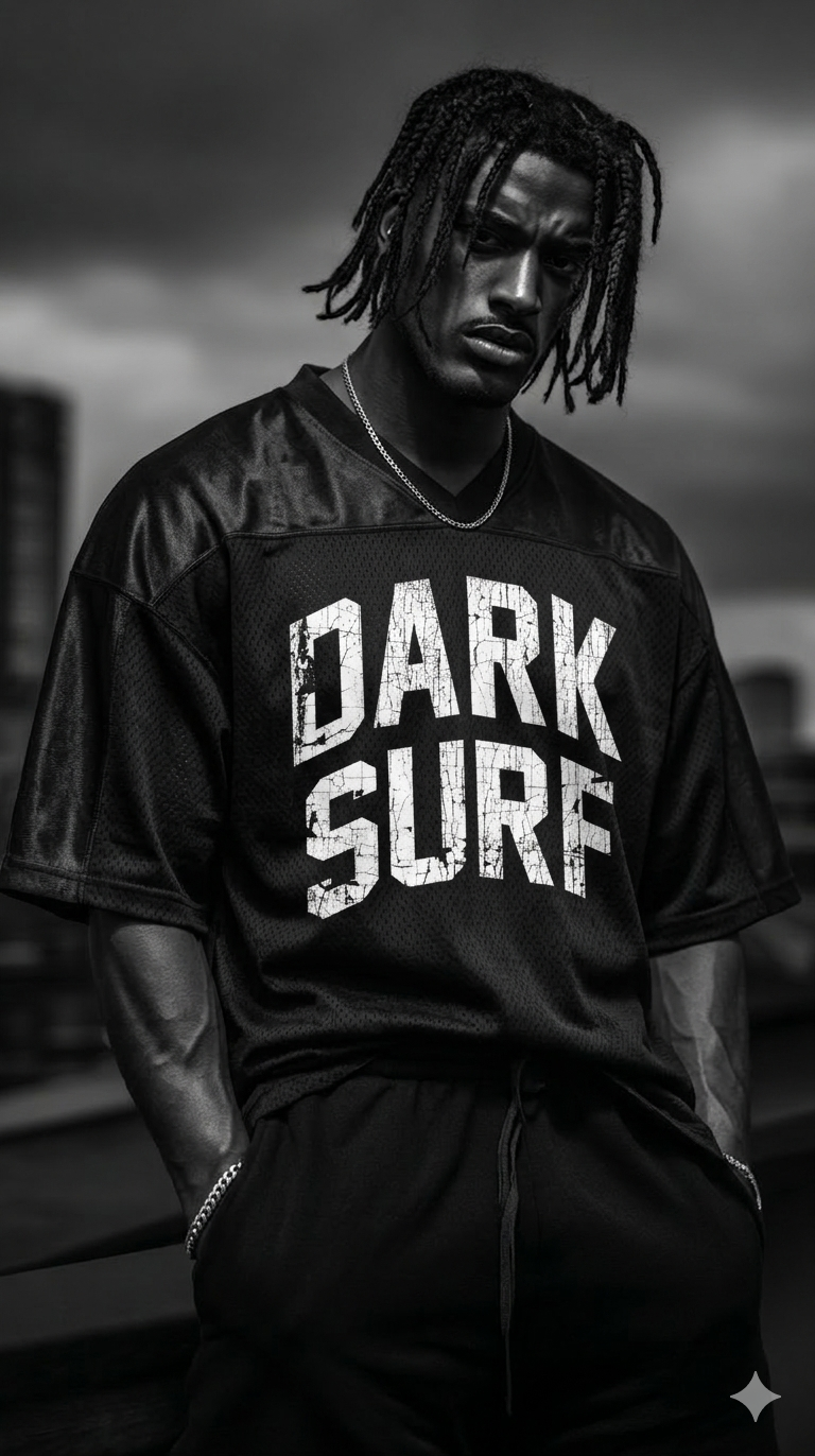 Dark Surf Oversized Mesh V-Neck Soccer Jersey RT0083