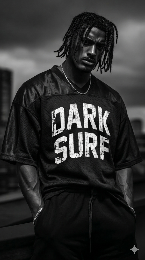 Dark Surf Oversized Mesh V-Neck Soccer Jersey RT0083