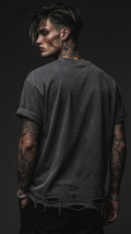 Dark Surf Snow Wash Raw-Hem Boxy T-shirt RT0058DS
