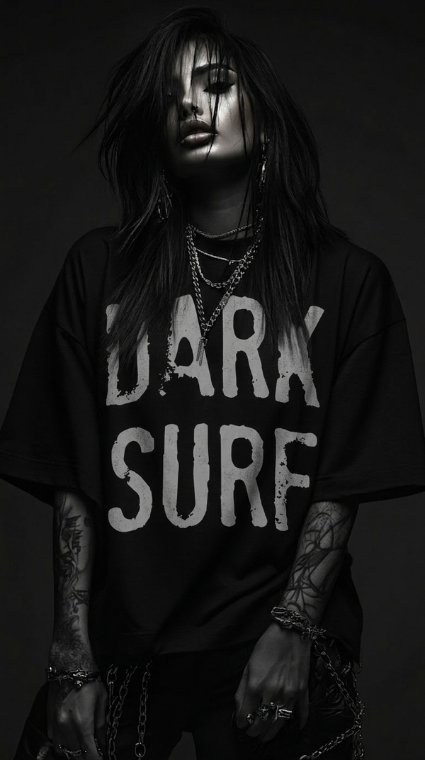 Women's Dark Surf Oversized Drop Shoulder T-Shirt UT0003