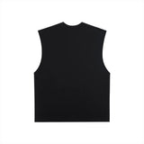 ACAE Men's Vintage Washed Raw Edge Tank Top ACAE010 -  BLACK