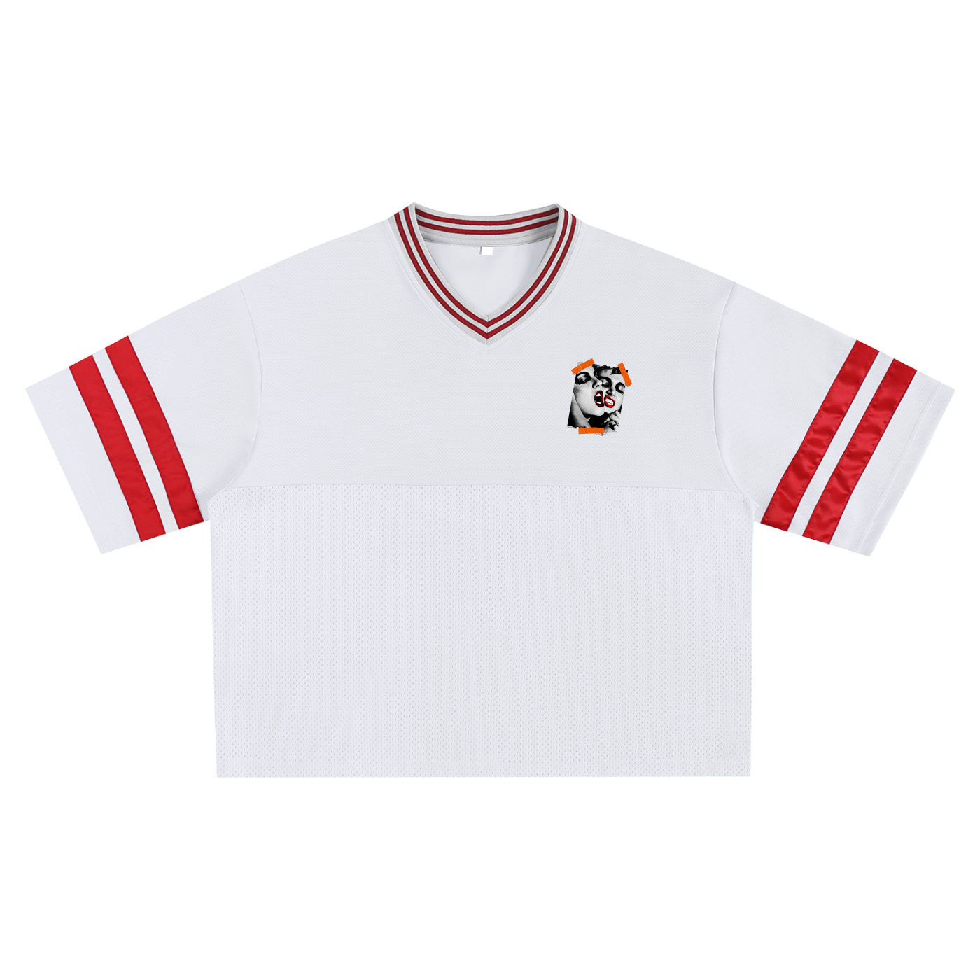 Taped Mesh Boxy Athletic T-Shirt