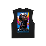 ACAE Men's Vintage Washed Raw Edge Tank Top ACAE012 -  BLACK