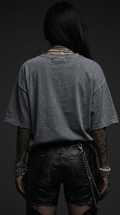 Women's Dark Surf Snow Wash Raw-Hem Boxy T-shirt RT0058